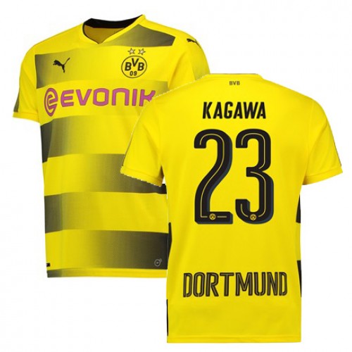 Borussia Dortmund Fodboldtrøjer KAGAWA Hjemmebanesæt 2017/18 Kort ærmer Borussia Dortmund Fodboldtrøjer KAGAWA Hjemmebanesæt 2017/18 Kort ærmer