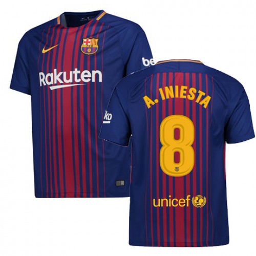 FC Barcelona Fodboldtrøjer A.INIESTA Hjemmebanesæt 2017/18 Kort ærmer FC Barcelona Fodboldtrøjer A.INIESTA Hjemmebanesæt 2017/18 Kort ærmer