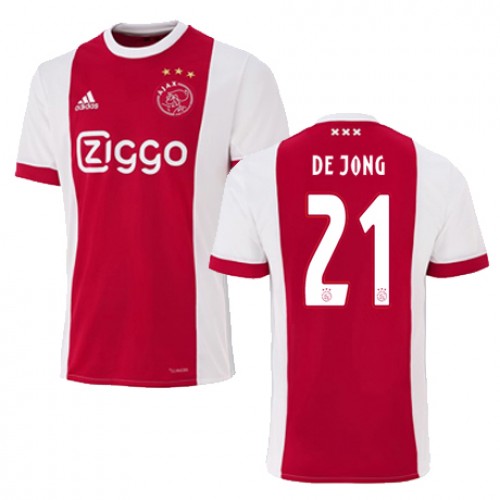 AFC Ajax Fodboldtrøjer FRENKIE DE JONG Hjemmebanesæt 2017/18 Kort ærmer AFC Ajax Fodboldtrøjer FRENKIE DE JONG Hjemmebanesæt 2017/18 Kort ærmer