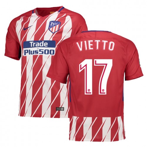 Atlético de Madrid Fodboldtrøjer VIETTO Hjemmebanesæt 2017/18 Kort ærmer Atlético de Madrid Fodboldtrøjer VIETTO Hjemmebanesæt 2017/18 Kort ærmer