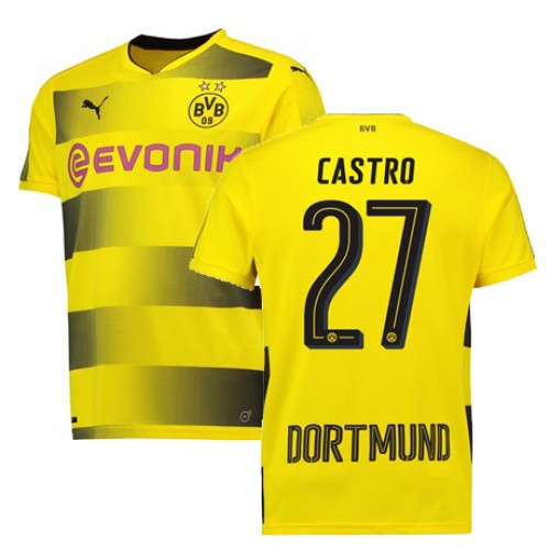 Borussia Dortmund Fodboldtrøjer CASTRO Hjemmebanesæt 2017/18 Kort ærmer Borussia Dortmund Fodboldtrøjer CASTRO Hjemmebanesæt 2017/18 Kort ærmer