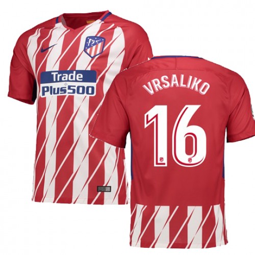 Atlético de Madrid Fodboldtrøjer VRSALJKO Hjemmebanesæt 2017/18 Kort ærmer Atlético de Madrid Fodboldtrøjer VRSALJKO Hjemmebanesæt 2017/18 Kort ærmer