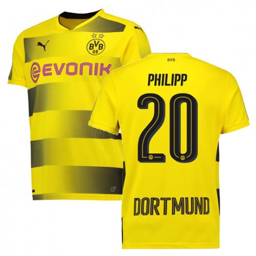 Borussia Dortmund Fodboldtrøjer PHILIPP Hjemmebanesæt 2017/18 Kort ærmer Borussia Dortmund Fodboldtrøjer PHILIPP Hjemmebanesæt 2017/18 Kort ærmer