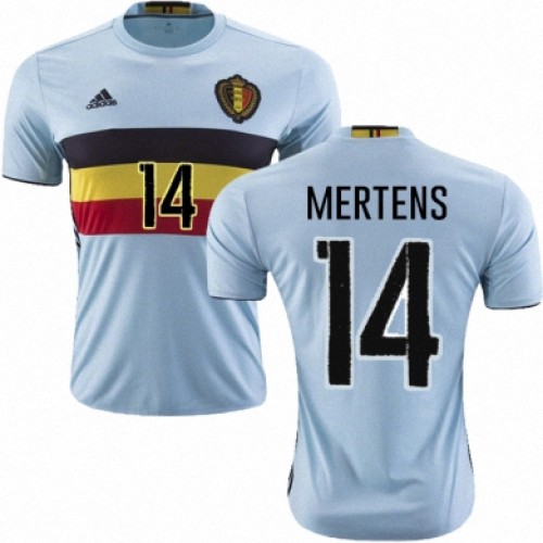 Belgien Fodboldtrøjer DRIES MERTENS Udebanesæt Euro 2016 Kort ærmer Belgien Fodboldtrøjer DRIES MERTENS Udebanesæt Euro 2016 Kort ærmer