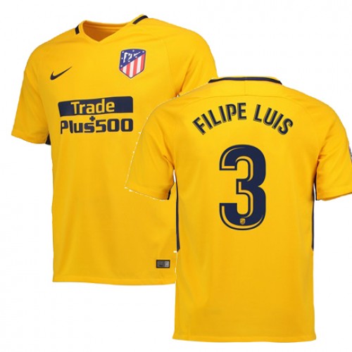 Atlético de Madrid Fodboldtrøjer FILIPE LUIS Udebanesæt 2017/18 Kort ærmer Atlético de Madrid Fodboldtrøjer FILIPE LUIS Udebanesæt 2017/18 Kort ærmer