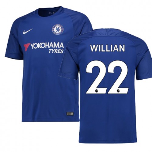 Chelsea Fodboldtrøjer WILLIAN Hjemmebanesæt 2017/18 Kort ærmer Chelsea Fodboldtrøjer WILLIAN Hjemmebanesæt 2017/18 Kort ærmer