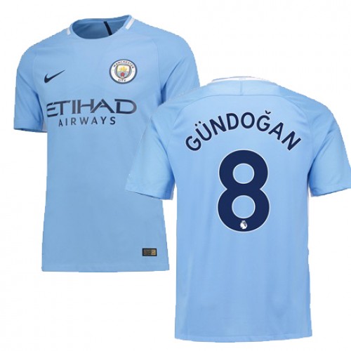 Manchester City Fodboldtrøjer GUNDOGAN Hjemmebanesæt 2017/18 Kort ærmer Manchester City Fodboldtrøjer GUNDOGAN Hjemmebanesæt 2017/18 Kort ærmer