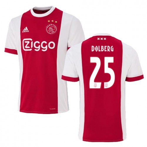 AFC Ajax Fodboldtrøjer KASPER DOLBERG Hjemmebanesæt 2017/18 Kort ærmer AFC Ajax Fodboldtrøjer KASPER DOLBERG Hjemmebanesæt 2017/18 Kort ærmer