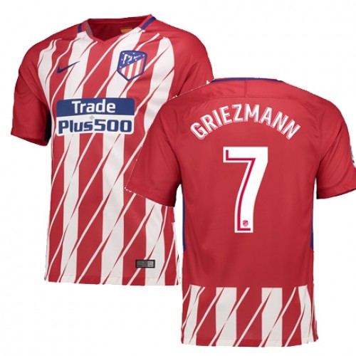 Atlético de Madrid Fodboldtrøjer GRIEZMANN Hjemmebanesæt 2017/18 Kort ærmer Atlético de Madrid Fodboldtrøjer GRIEZMANN Hjemmebanesæt 2017/18 Kort ærmer