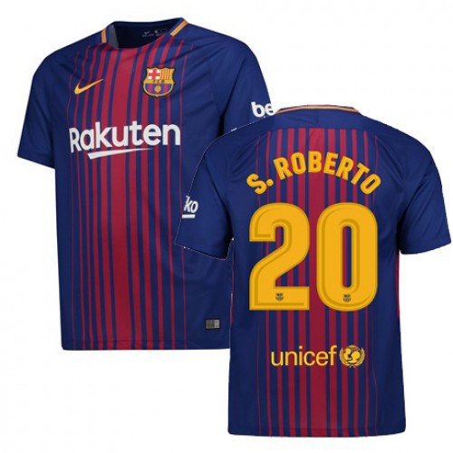FC Barcelona Fodboldtrøjer Sergi Roberto Hjemmebanesæt 2017/18 Kort ærmer FC Barcelona Fodboldtrøjer Sergi Roberto Hjemmebanesæt 2017/18 Kort ærmer