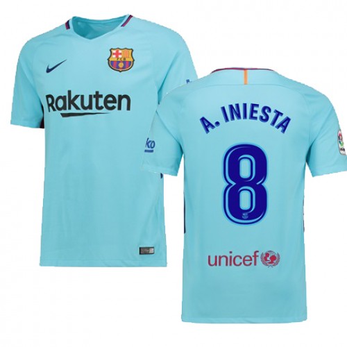 FC Barcelona Fodboldtrøjer A.INIESTA Udebanesæt 2017/18 Kort ærmer FC Barcelona Fodboldtrøjer A.INIESTA Udebanesæt 2017/18 Kort ærmer