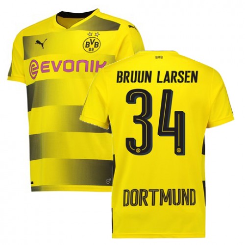 Borussia Dortmund Fodboldtrøjer BRUUN LARSEN Hjemmebanesæt 2017/18 Kort ærmer Borussia Dortmund Fodboldtrøjer BRUUN LARSEN Hjemmebanesæt 2017/18 Kort ærmer
