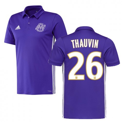 Olympique de Marseille Fodboldtrøjer FLORIAN THAUVIN 3. sæt 2017/18 Kort ærmer Olympique de Marseille Fodboldtrøjer FLORIAN THAUVIN 3. sæt 2017/18 Kort ærmer