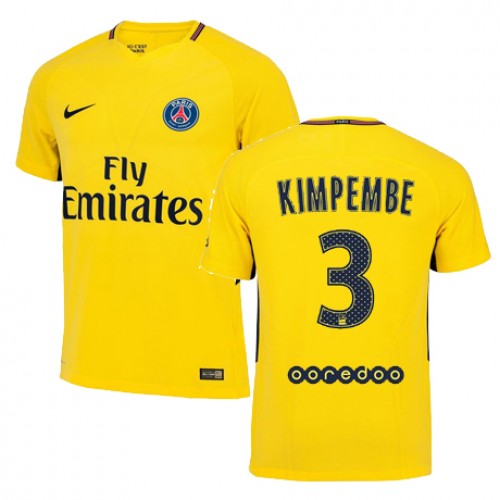 Paris Saint-Germain Fodboldtrøjer PRESNEL KIMPEMBE Udebanesæt 2017/18 Kort ærmer Paris Saint-Germain Fodboldtrøjer PRESNEL KIMPEMBE Udebanesæt 2017/18 Kort ærmer