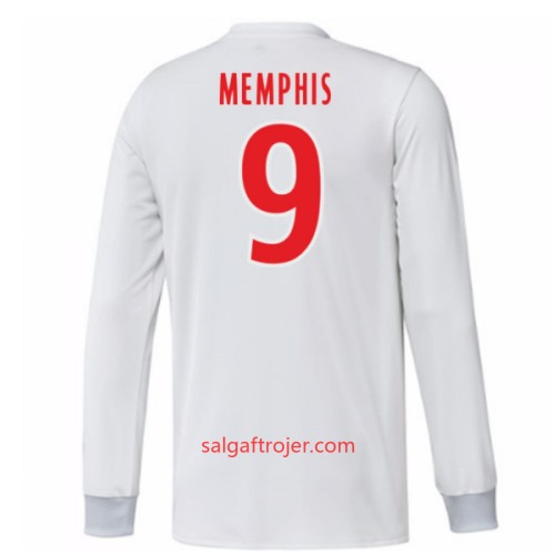 Olympique Lyon Fodboldtrøjer Memphis Depay 9 Hjemmebanesæt 2017/18 Langærmet Olympique Lyon Fodboldtrøjer Memphis Depay 9 Hjemmebanesæt 2017/18 Langærmet
