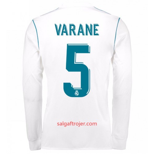 Real Madrid Fodboldtrøjer Raphael Varane 5 Hjemmebanesæt 2017/18 Langærmet Real Madrid Fodboldtrøjer Raphael Varane 5 Hjemmebanesæt 2017/18 Langærmet