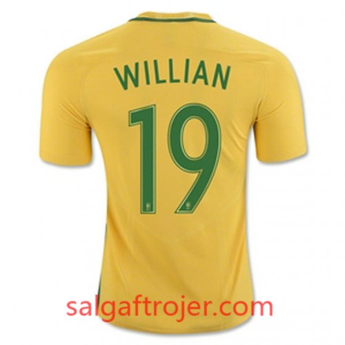 Brasilien Fodboldtrøjer WILLIAN Hjemmebanesæt 2016/17 Kort ærmer Brasilien Fodboldtrøjer WILLIAN Hjemmebanesæt 2016/17 Kort ærmer