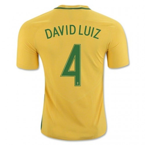 Brasilien Fodboldtrøjer DAVID LUIZ Hjemmebanesæt 2016/17 Kort ærmer Brasilien Fodboldtrøjer DAVID LUIZ Hjemmebanesæt 2016/17 Kort ærmer