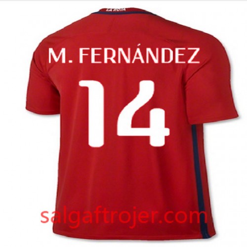 Chile Fodboldtrøjer M FERNANDEZ Hjemmebanesæt 2016/17 Kort ærmer Chile Fodboldtrøjer M FERNANDEZ Hjemmebanesæt 2016/17 Kort ærmer