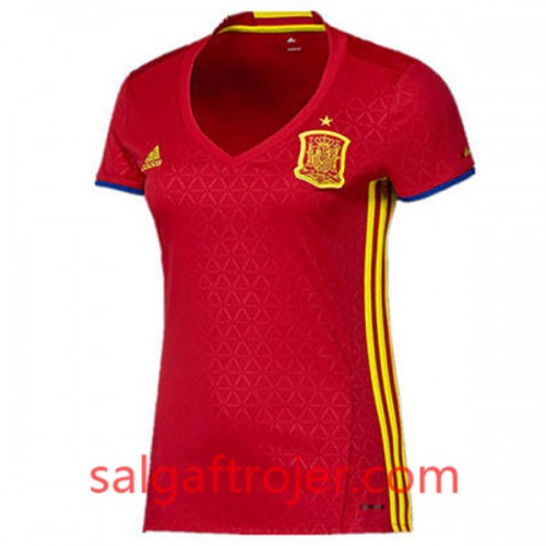 Spanien Fodboldtrøjer Dame Hjemmebanesæt Euro 2016 Kort ærmer Spanien Fodboldtrøjer Dame Hjemmebanesæt Euro 2016 Kort ærmer