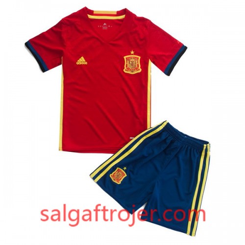 Spanien Fodboldtrøjer Børn Udebanesæt Euro 2016 Kort ærmer Spanien Fodboldtrøjer Børn Udebanesæt Euro 2016 Kort ærmer
