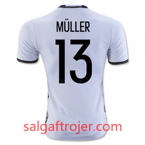 Tyskland Fodboldtrøjer MULLER Hjemmebanesæt Euro 2016 Kort ærmer Tyskland Fodboldtrøjer MULLER Hjemmebanesæt Euro 2016 Kort ærmer