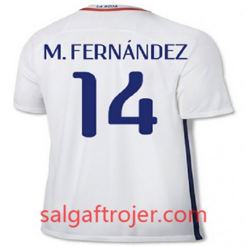 Chile Fodboldtrøjer M FERNANDEZ Udebanesæt 2016/17 Kort ærmer Chile Fodboldtrøjer M FERNANDEZ Udebanesæt 2016/17 Kort ærmer