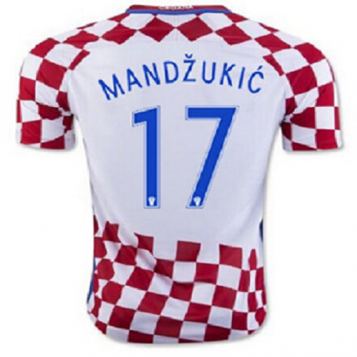 Kroatien Fodboldtrøjer MANDZUKIC Hjemmebanesæt Euro 2016 Kort ærmer Kroatien Fodboldtrøjer MANDZUKIC Hjemmebanesæt Euro 2016 Kort ærmer