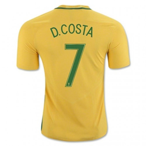 Brasilien Fodboldtrøjer D COSTA Hjemmebanesæt 2016/17 Kort ærmer Brasilien Fodboldtrøjer D COSTA Hjemmebanesæt 2016/17 Kort ærmer