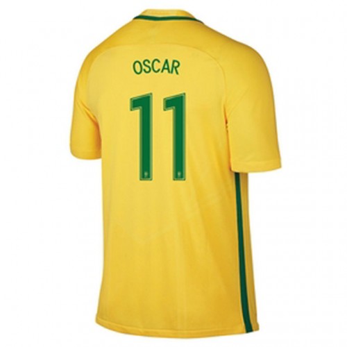 Brasilien Fodboldtrøjer OSCAR Hjemmebanesæt 2016/17 Kort ærmer Brasilien Fodboldtrøjer OSCAR Hjemmebanesæt 2016/17 Kort ærmer