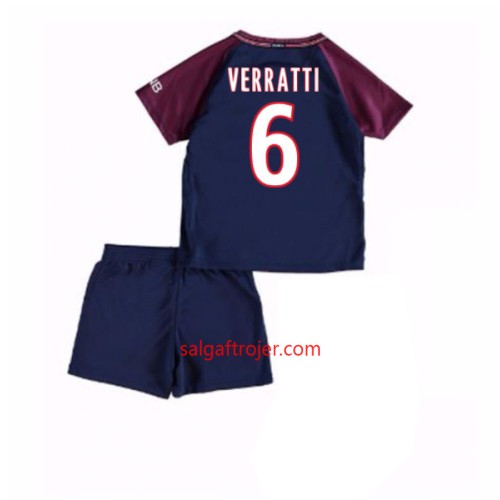 Paris Saint-Germain Fodboldtrøjer Marco Verratti 6 Børn Hjemmebanesæt 2017/18 Kort ærmer Paris Saint-Germain Fodboldtrøjer Marco Verratti 6 Børn Hjemmebanesæt 2017/18 Kort ærmer