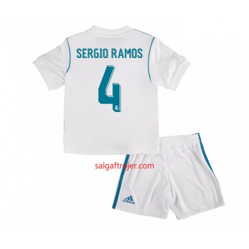 Real Madrid Fodboldtrøjer Sergio Ramos 4 Børn Hjemmebanesæt 2017/18 Kort ærmer Real Madrid Fodboldtrøjer Sergio Ramos 4 Børn Hjemmebanesæt 2017/18 Kort ærmer