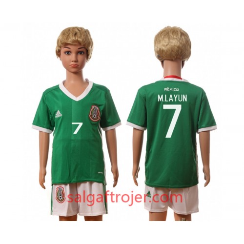 Mexico Fodboldtrøjer M.Layun 7 Børn Hjemmebanesæt 2016 Kort ærmer Mexico Fodboldtrøjer M.Layun 7 Børn Hjemmebanesæt 2016 Kort ærmer