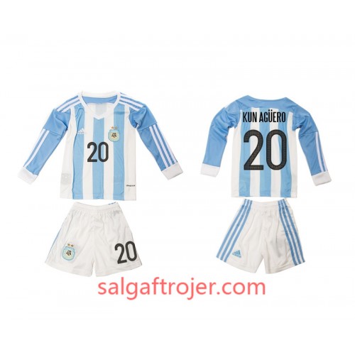 Argentina Fodboldtrøjer Kun Aguero 20 Børn Hjemmebanesæt 2016 Langærmet Argentina Fodboldtrøjer Kun Aguero 20 Børn Hjemmebanesæt 2016 Langærmet