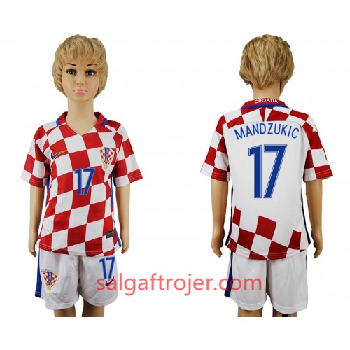 Kroatien Fodboldtrøjer Mandzukic 17 Børn Hjemmebanesæt 2016 Kort ærmer Kroatien Fodboldtrøjer Mandzukic 17 Børn Hjemmebanesæt 2016 Kort ærmer