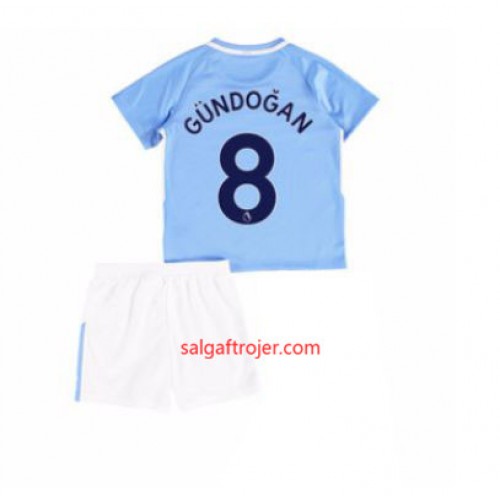 Manchester City Fodboldtrøjer Ilkay Gundogan 8 Børn Hjemmebanesæt 2017/18 Kort ærmer Manchester City Fodboldtrøjer Ilkay Gundogan 8 Børn Hjemmebanesæt 2017/18 Kort ærmer