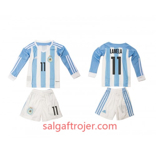 Argentina Fodboldtrøjer Lamela 11 Børn Hjemmebanesæt 2016 Langærmet Argentina Fodboldtrøjer Lamela 11 Børn Hjemmebanesæt 2016 Langærmet
