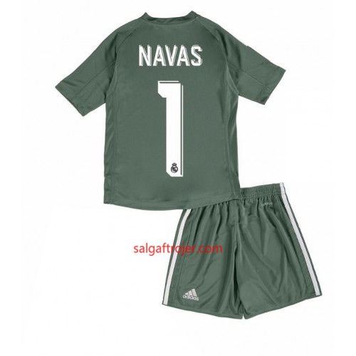 Real Madrid Fodboldtrøjer Målmand Keylor Navas 1 Børn Hjemmebanesæt 2017/18 Kort ærmer Real Madrid Fodboldtrøjer Målmand Keylor Navas 1 Børn Hjemmebanesæt 2017/18 Kort ærmer