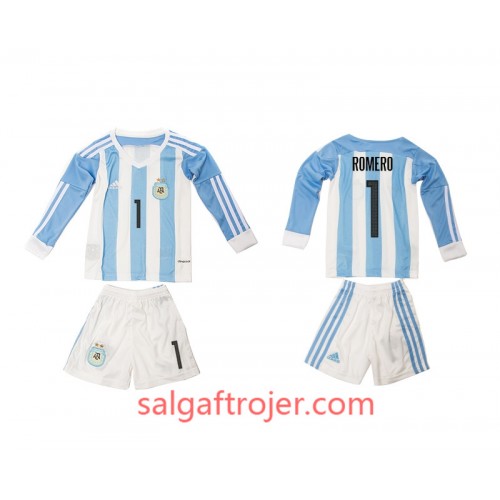 Argentina Fodboldtrøjer Romero 1 Børn Hjemmebanesæt 2016 Langærmet Argentina Fodboldtrøjer Romero 1 Børn Hjemmebanesæt 2016 Langærmet