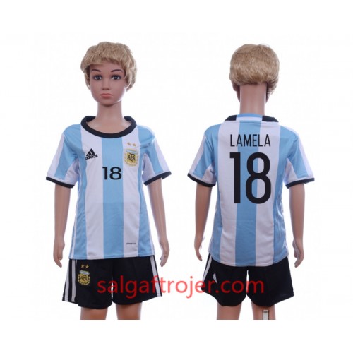 Argentina Fodboldtrøjer Lamela 18 Børn Hjemmebanesæt 2016 Kort ærmer Argentina Fodboldtrøjer Lamela 18 Børn Hjemmebanesæt 2016 Kort ærmer