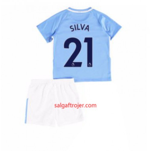 Manchester City Fodboldtrøjer David Silva 21 Børn Hjemmebanesæt 2017/18 Kort ærmer Manchester City Fodboldtrøjer David Silva 21 Børn Hjemmebanesæt 2017/18 Kort ærmer