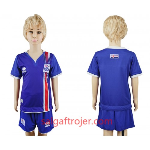 Island Fodboldtrøjer Børn Hjemmebanesæt 2016 Kort ærmer Island Fodboldtrøjer Børn Hjemmebanesæt 2016 Kort ærmer