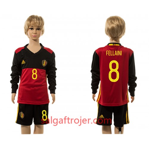 Belgien Fodboldtrøjer Fellaini 8 Børn Hjemmebanesæt 2016 Langærmet Belgien Fodboldtrøjer Fellaini 8 Børn Hjemmebanesæt 2016 Langærmet