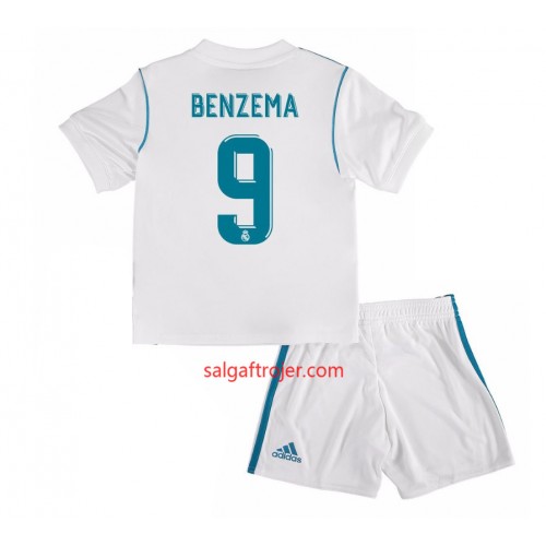 Real Madrid Fodboldtrøjer Karim Benzema 9 Børn Hjemmebanesæt 2017/18 Kort ærmer Real Madrid Fodboldtrøjer Karim Benzema 9 Børn Hjemmebanesæt 2017/18 Kort ærmer