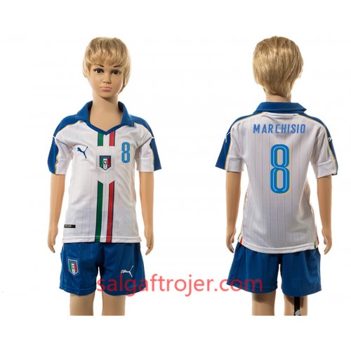 Italien Fodboldtrøjer Marchisio 8 Børn Udebanesæt 2016 Kort ærmer Italien Fodboldtrøjer Marchisio 8 Børn Udebanesæt 2016 Kort ærmer