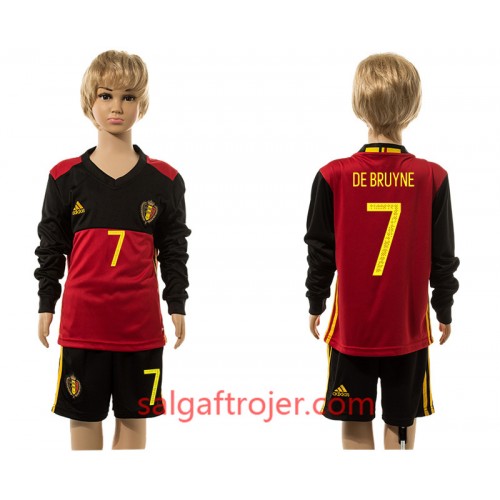 Belgien Fodboldtrøjer De Bruyne 7 Børn Hjemmebanesæt 2016 Langærmet Belgien Fodboldtrøjer De Bruyne 7 Børn Hjemmebanesæt 2016 Langærmet