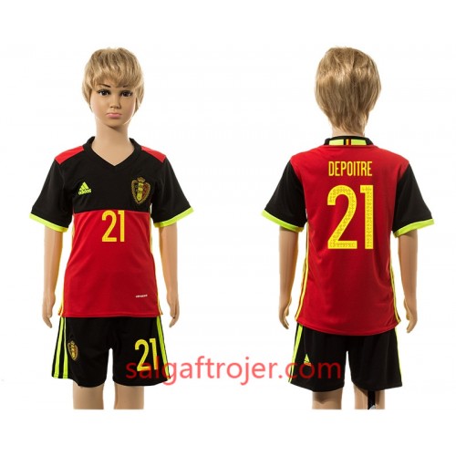 Belgien Fodboldtrøjer Depoitre 21 Børn Hjemmebanesæt 2016 Kort ærmer Belgien Fodboldtrøjer Depoitre 21 Børn Hjemmebanesæt 2016 Kort ærmer
