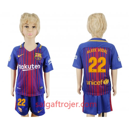 FC Barcelona Fodboldtrøjer Aleix Vidal 22 Børn Hjemmebanesæt 2017/18 Kort ærmer FC Barcelona Fodboldtrøjer Aleix Vidal 22 Børn Hjemmebanesæt 2017/18 Kort ærmer