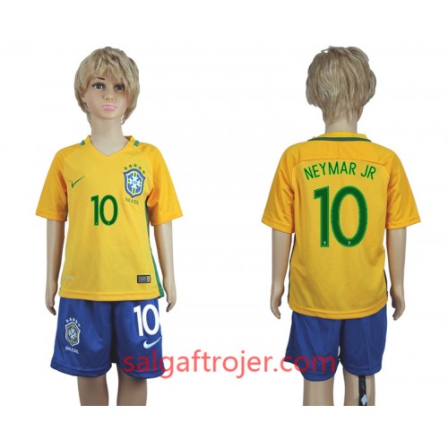 Brasilien Fodboldtrøjer Neymar JR 10 Børn Hjemmebanesæt 2016 Kort ærmer Brasilien Fodboldtrøjer Neymar JR 10 Børn Hjemmebanesæt 2016 Kort ærmer