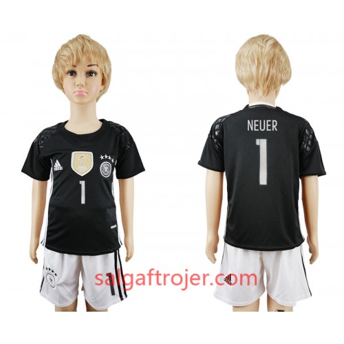 Tyskland Fodboldtrøjer Neuer 1 Målmand Børn Udebanesæt 2017 Tyskland Fodboldtrøjer Neuer 1 Målmand Børn Udebanesæt 2017